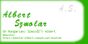 albert szmolar business card